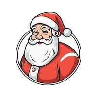 Papa Noel claus plano línea icono. contento nuevo año símbolo. vector