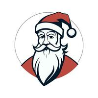 Santa Claus flat line icon. Happy New Year symbol. vector