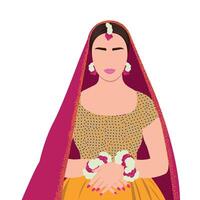 indian bride illustration vector