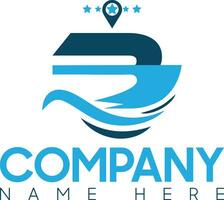 Boat review company logo design vector