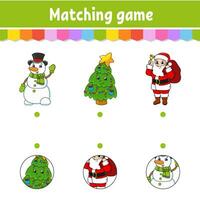 Matching game for kids. Education developing worksheet. Draw a line. Activity page. cartoon character. Vector illustration.