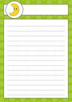 Lined sheet template. Handwriting paper. For diary, planner, checklist, wish list. Vector illustration.