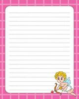 Lined sheet template. Handwriting paper. For diary, checklist, planner, wish list. Vector illustration.