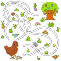 Funny maze for kids. Puzzle for children. cartoon character. Labyrinth conundrum. Find the right path. Vector illustration.