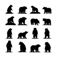 Vector bear silhouette isolated on white background Bear icon modern symbol logo