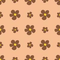 Chamomile floral seamless pattern on Peach Fuzz background vector