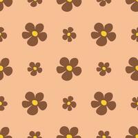 Chamomile floral seamless pattern on Peach Fuzz background vector