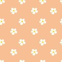 Chamomile floral seamless pattern on Peach Fuzz background vector