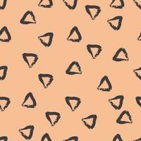 Pattern with Hand Drawn Irregular Triangles on Peach Fuzz Background vector