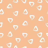 Simple Seamless Vector Pattern with Hand Drawn Irregular Triangles on Peach Fuzz Background. Freehand Geometric Print Ideal for Fabric, Textile, Wrapping Paper. Doodle Triangles Design