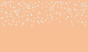 Abstract Christmas Peach Fuzz background with white snowflakes vector