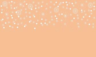 Abstract Christmas Peach Fuzz background with white snowflakes vector