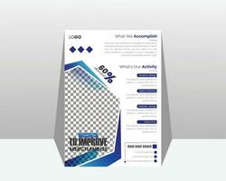 Modern Business Flyer Template free Vector.  corporate flyer template with geometric shapes. vector