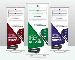 Simple roll up banner design template free vector. vector