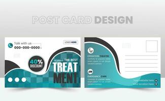 Medical Post Card Design Template With abstract shapes. pro vector. vector