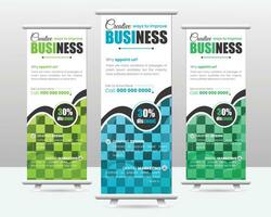 Corporate Roll Up Banner Template. Roll Up Stand banner Design pro vector. vector