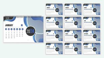 2024 Calendar design template fpr new year. Creative desk or office calendar design. vector