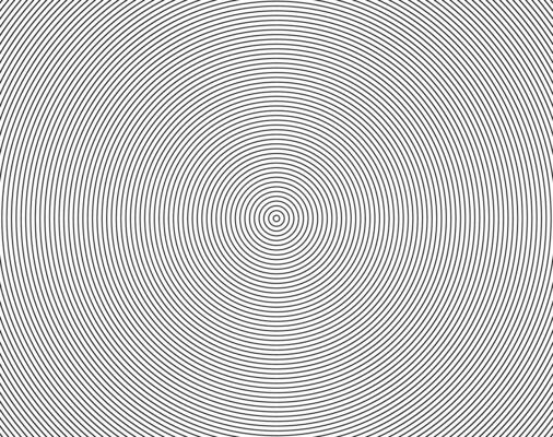 Abstract, hypnotic background with concentric circles. Halftone radial background. Monochrome texture for printing on badges, posters, and business cards.