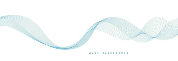 Vector abstract background with dynamic blue waves, lines and particles.