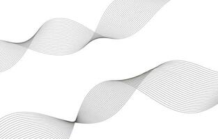 Lines for the Background. Black Stripes on a White Background. Curved Wavy Line, Smooth Stripe. vector