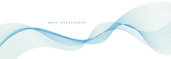 Vector abstract background with dynamic blue waves, lines and particles.