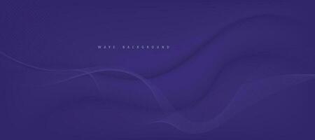 Vector abstract purple background with dynamic purple waves, lines and particles.