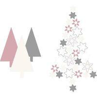 cute Christmas trees, Christmas trees with transparent background vector