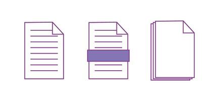 Paper document icons in y2k style. Old computer aesthetic vector