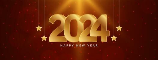 Modern Happy new year 2024 elegant banner design vector