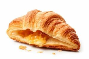 AI Generated White morning dessert meal delicious french traditional food tasty bread croissant photo