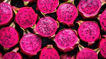 AI Generated Organic fresh tropical fruit vitamin red healthy market closeup seed freshness photo
