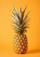 AI Generated Summer organic diet vegetarian exotic tropical concept pineapple yellow nature ripe photo