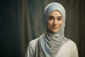 AI Generated Arab arabian female happy attractive model adult beauty portrait young person pretty photo