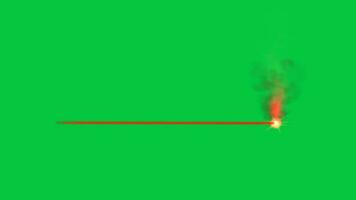 Red laser beam attack, laser burn effect animation isolated on green screen background video