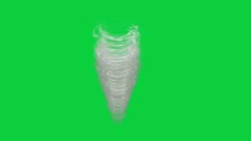 Tornado twister vortex effect animation isolated on green screen background video