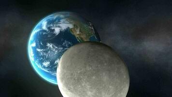 Earth hitting by other planet, earth collision with moon, other planet 3d animation video