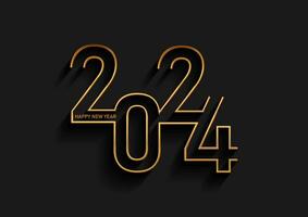 Abstract gold and black Happy New Year background design vector