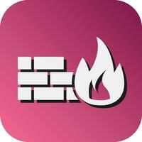 Firewall Vector Glyph Gradient Background Icon For Personal And Commercial Use.