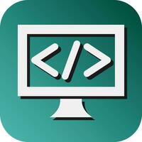 Programming Vector Glyph Gradient Background Icon For Personal And Commercial Use.