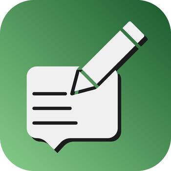 escribir mensaje vector glifo degradado antecedentes icono para personal y comercial usar.