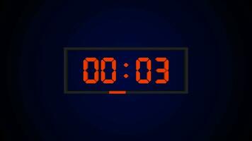 1 Protokoll Countdown einer Mindest Digital Uhr Timer mit Box Animation video