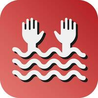 Drowning Vector Glyph Gradient Background Icon For Personal And Commercial Use.