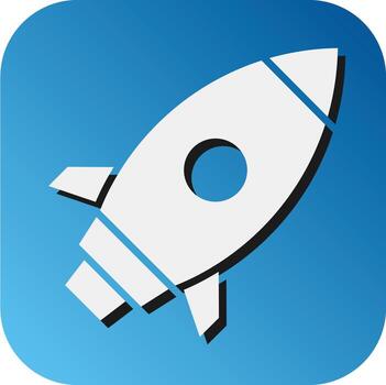 Rocket Vector Glyph Gradient Background Icon For Personal And Commercial Use.