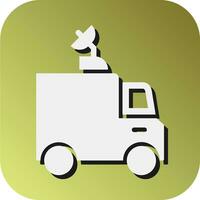 News Van Vector Glyph Gradient Background Icon For Personal And Commercial Use.