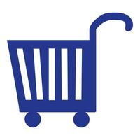 Shopping cart vector icon, flat design. Illustration Isolated on white background. Website design object, Online shopping concept. Cartoon market element, Web Button, Basket symbol.
