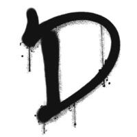 Vector graffiti spray paint alphabet D in isolated background