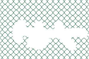 Metal fence broken wire vector. vector