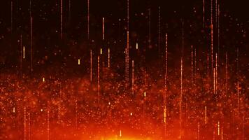 Falling bright golden particles, animation of dust and shiny dots, beautiful bokeh, rain of orange particles, glitter. animation Seamless loop 4k video. video