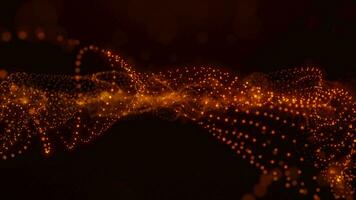 Flying sparks and coals from a fire. abstract glowing particles of burning fire and smoke on a black background, bonfire flares video