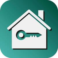 House Key Vector Glyph Gradient Background Icon For Personal And Commercial Use.